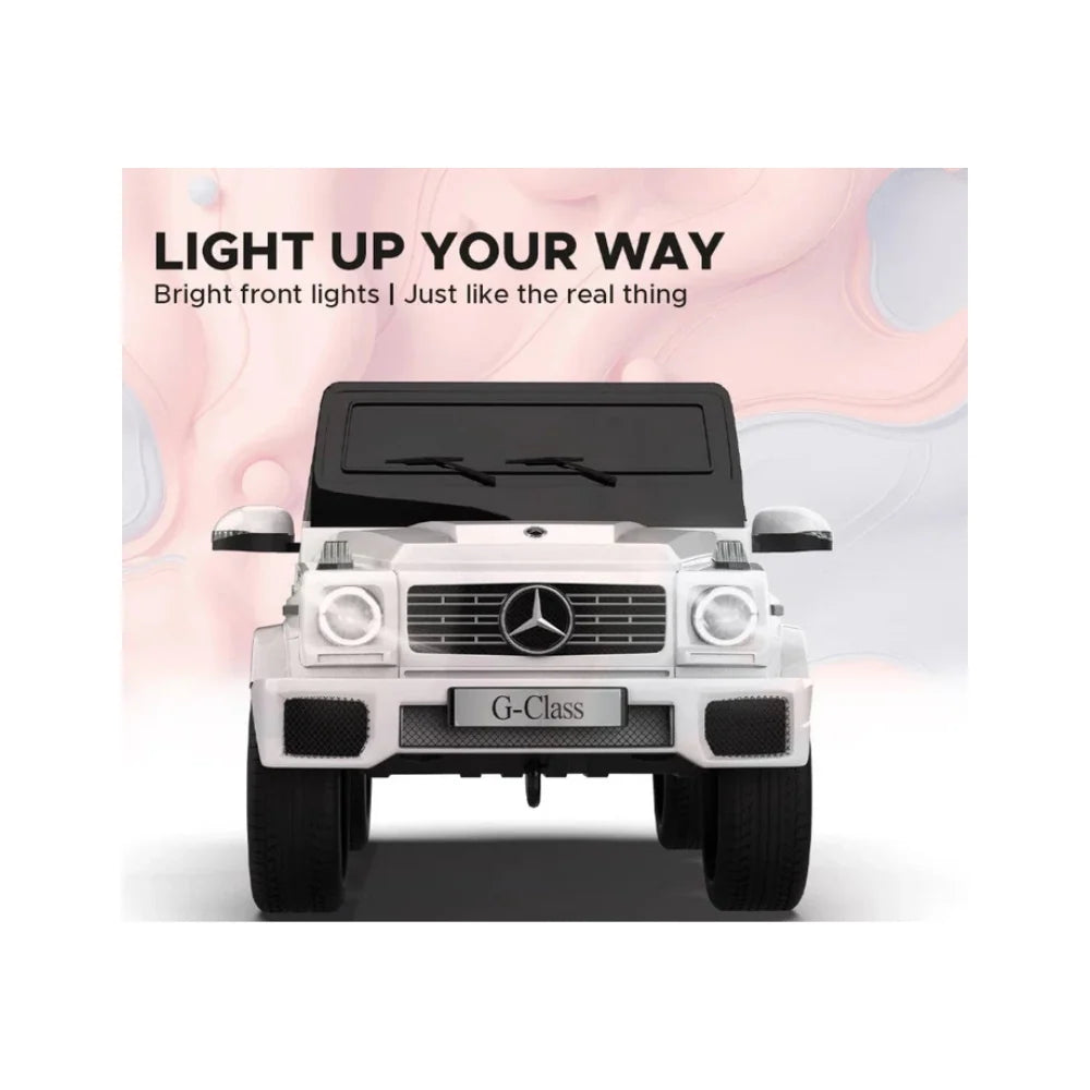 Premium E-Motor Operated Mercedes Benz G-Wagon Ride-On Car for Kids (White)