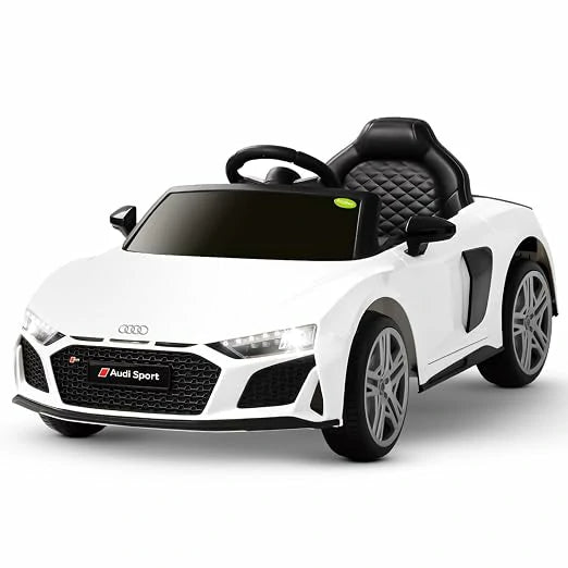 Kids Battery-Operated Ride-On Car with Rechargeable Battery, Music & Lights – Electric Toy Car for Ages 3–8, White