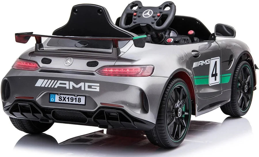 EMotorad Formula Fun Mercedes-AMG GT4 Kids Electric Ride-On Car – Silver