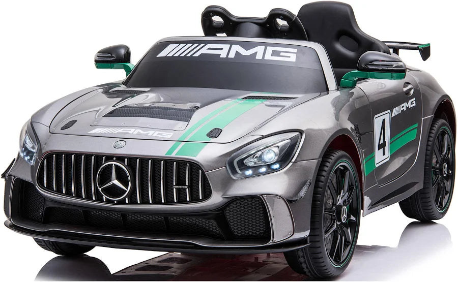 EMotorad Formula Fun Mercedes-AMG GT4 Kids Electric Ride-On Car – Silver