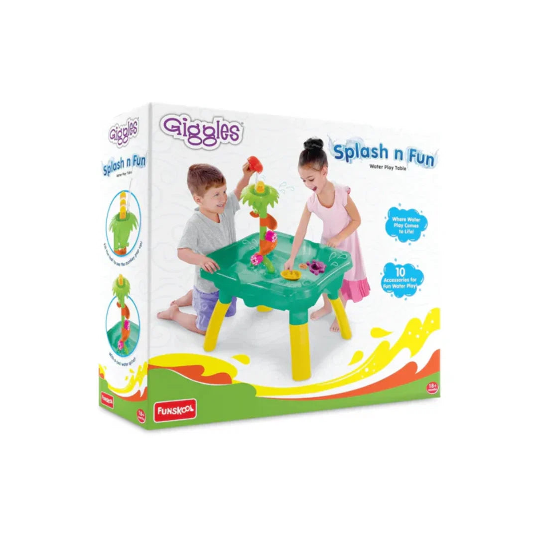 Funskool Giggles Splash & Fun Water Play Table with 10 Accessories – Kids Indoor Activity Toy